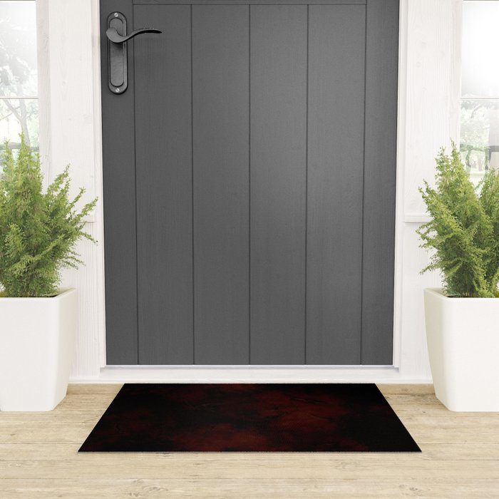 Grunge dark black red Welcome Mat Gallery Image 3