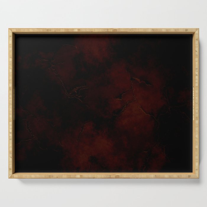 Grunge dark black red Serving Tray Gallery Image 1