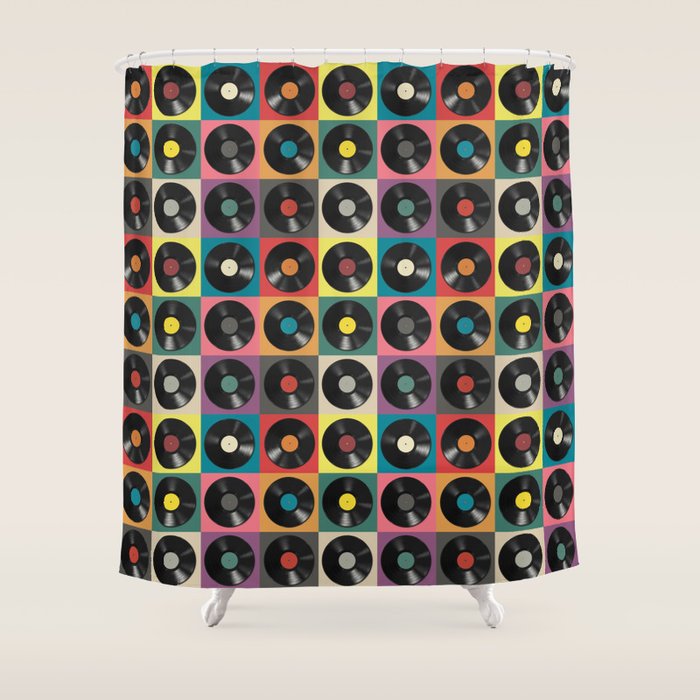 Vinyl Record Shower Curtain Gallery Image 1