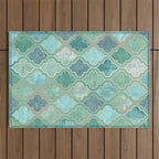 Moroccan Teal Green Outdoor Rug Gallery Image 1