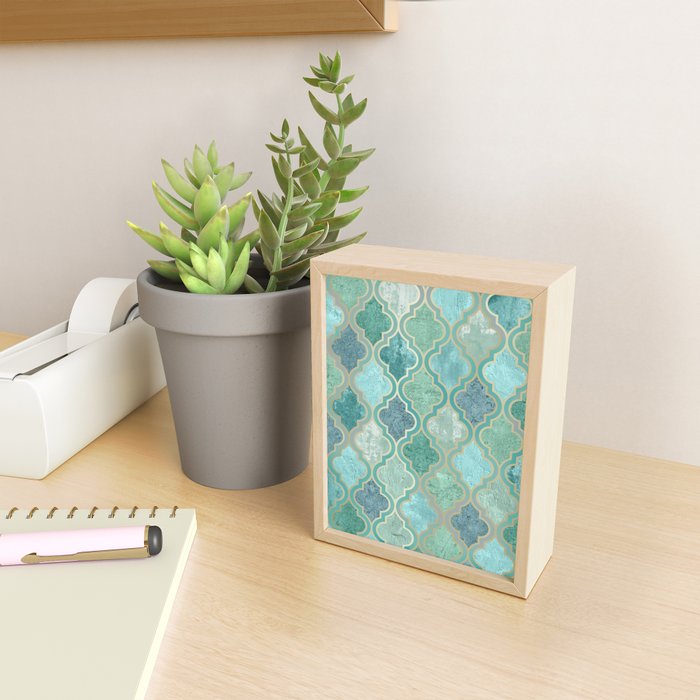 Moroccan Teal Green Mini Art Print Gallery Image 2