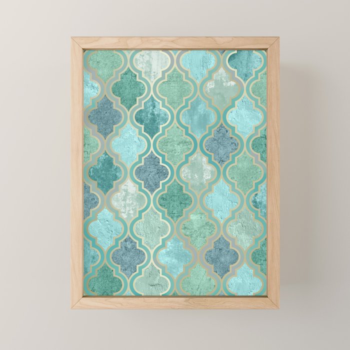 Moroccan Teal Green Mini Art Print Gallery Image 1
