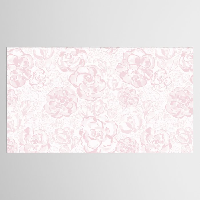 Rose garden floral watercolor - baby pink pattern Tablecloth Gallery Image 2
