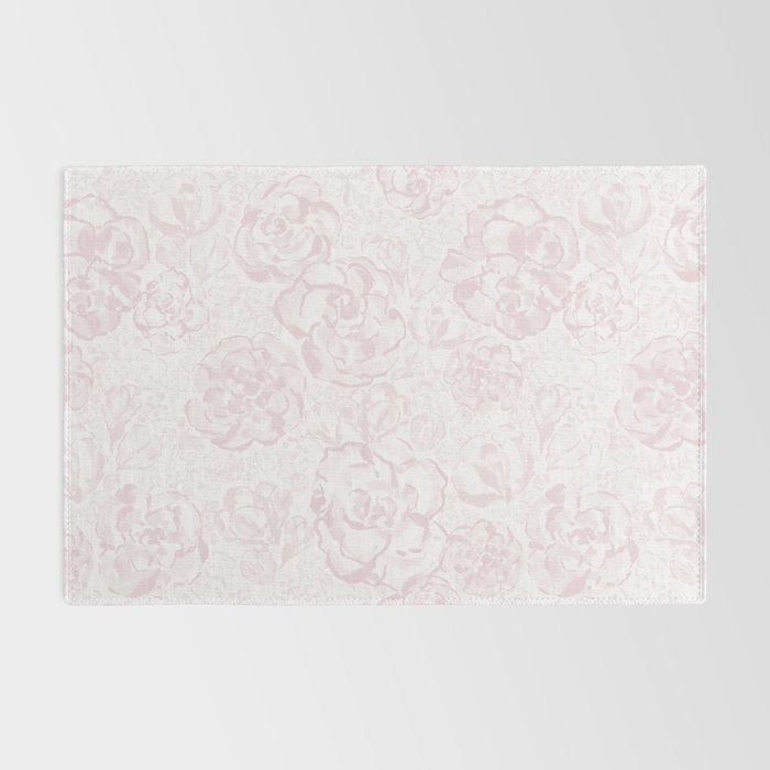Rose garden floral watercolor - baby pink pattern Rug Gallery Image 2