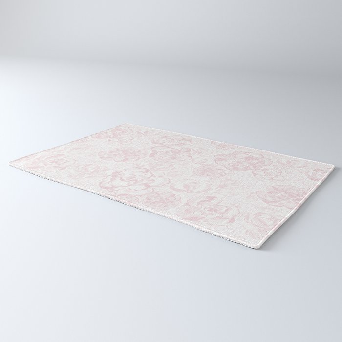 Rose garden floral watercolor - baby pink pattern Rug Gallery Image 3