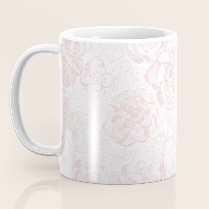 Rose garden floral watercolor - baby pink pattern Coffee Mug Gallery Image 3