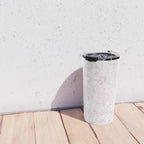 Rose garden floral watercolor - baby pink pattern Travel Mug Gallery Image 4