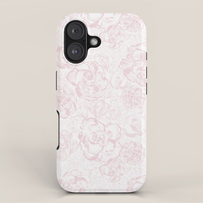 Rose garden floral watercolor - baby pink pattern iPhone Case Gallery Image 1