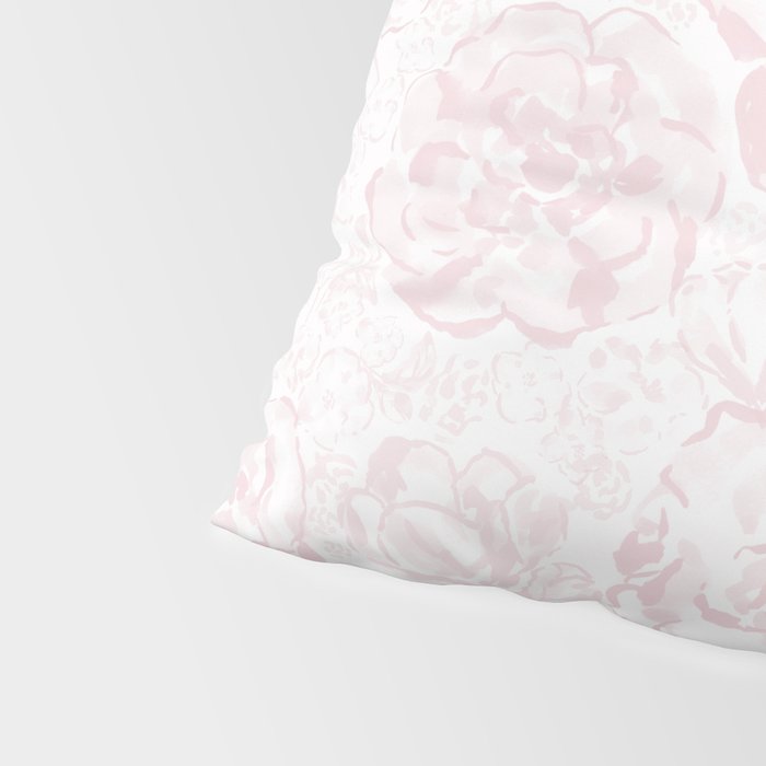 Rose garden floral watercolor - baby pink pattern Pillow Sham Gallery Image 4