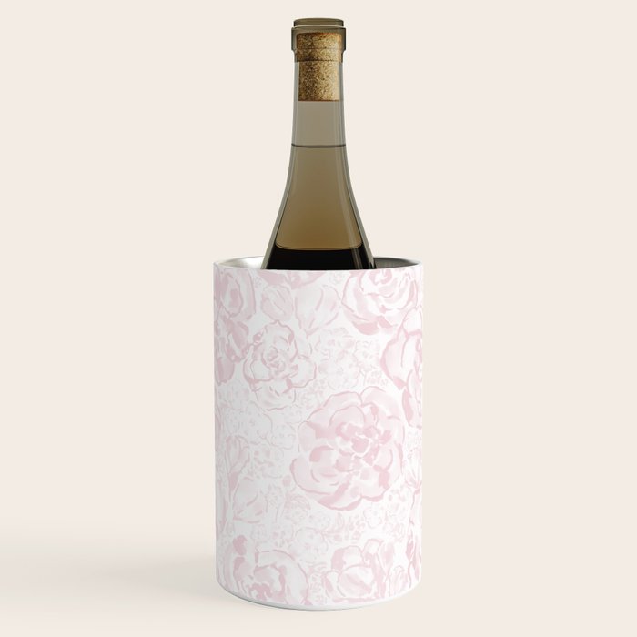 Rose garden floral watercolor - baby pink pattern Wine Chiller Gallery Image 2