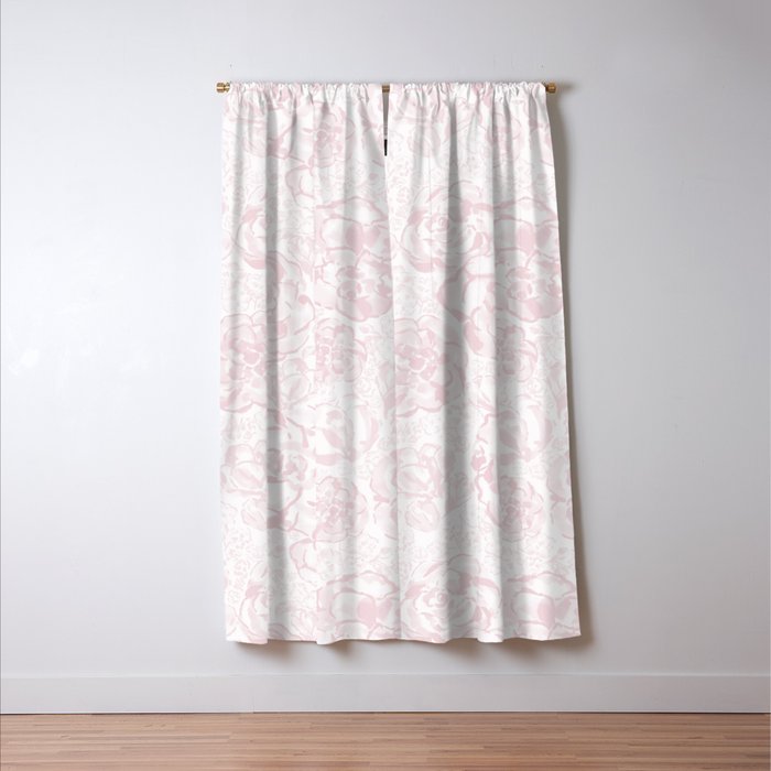 Rose garden floral watercolor - baby pink pattern Window Curtain Gallery Image 3