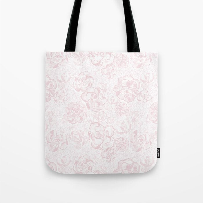 Rose garden floral watercolor - baby pink pattern Tote Bag Gallery Image 1