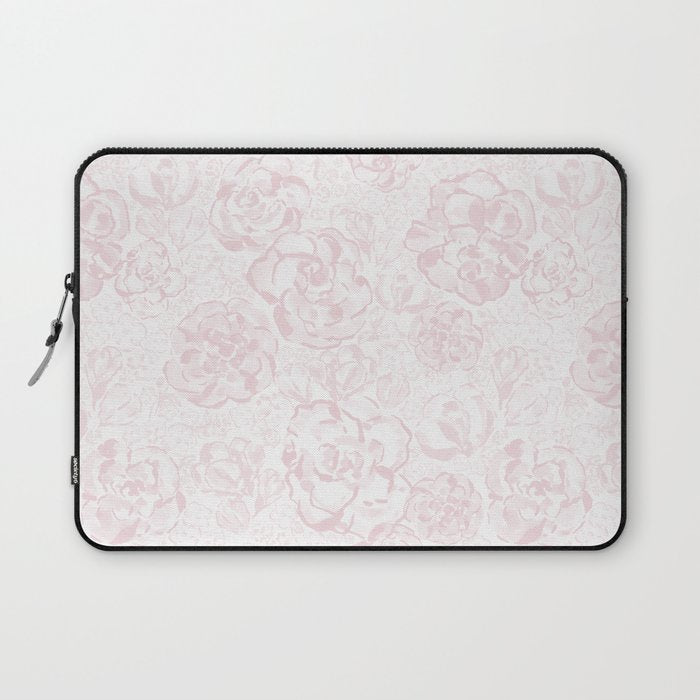 Rose garden floral watercolor - baby pink pattern Laptop Sleeve Gallery Image 1