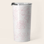 Rose garden floral watercolor - baby pink pattern Travel Mug Gallery Image 3