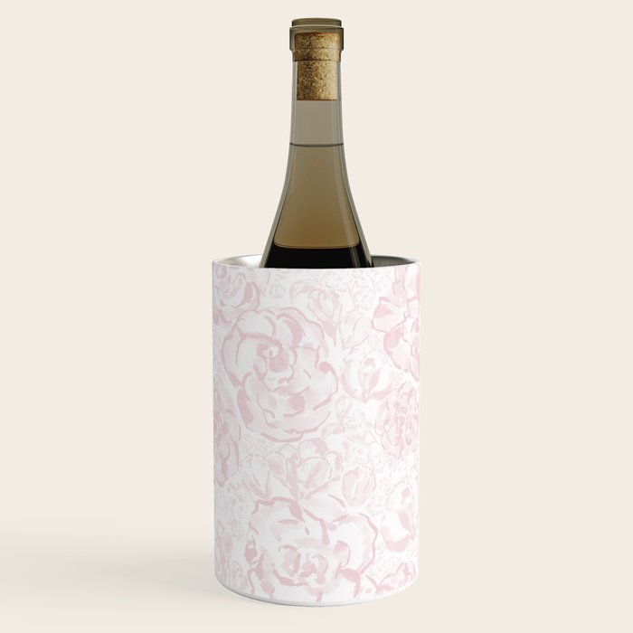 Rose garden floral watercolor - baby pink pattern Wine Chiller Gallery Image 1