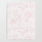 Rose garden floral watercolor - baby pink pattern Poster Gallery Image 4
