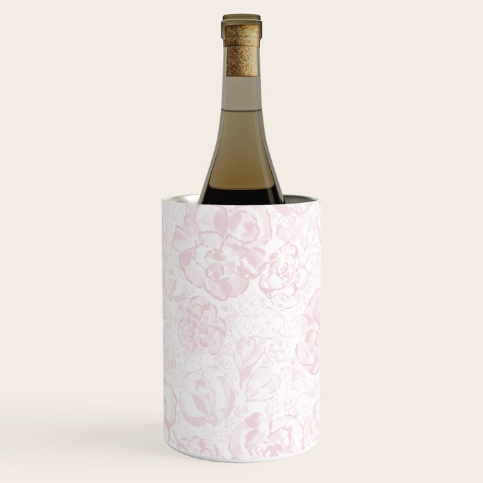 Rose garden floral watercolor - baby pink pattern Wine Chiller Gallery Image 3