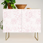 Rose garden floral watercolor - baby pink pattern Credenza Gallery Image 1