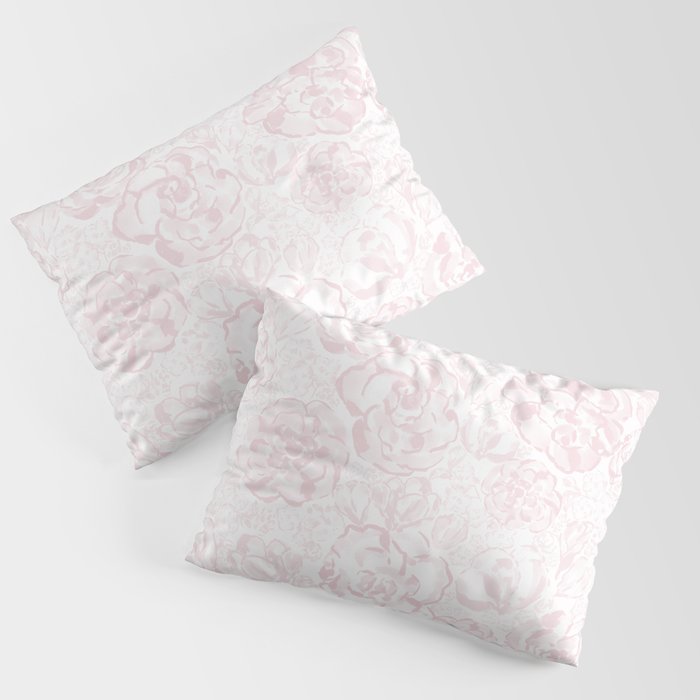 Rose garden floral watercolor - baby pink pattern Pillow Sham Gallery Image 3