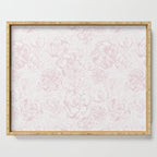 Rose garden floral watercolor - baby pink pattern Serving Tray Gallery Image 1