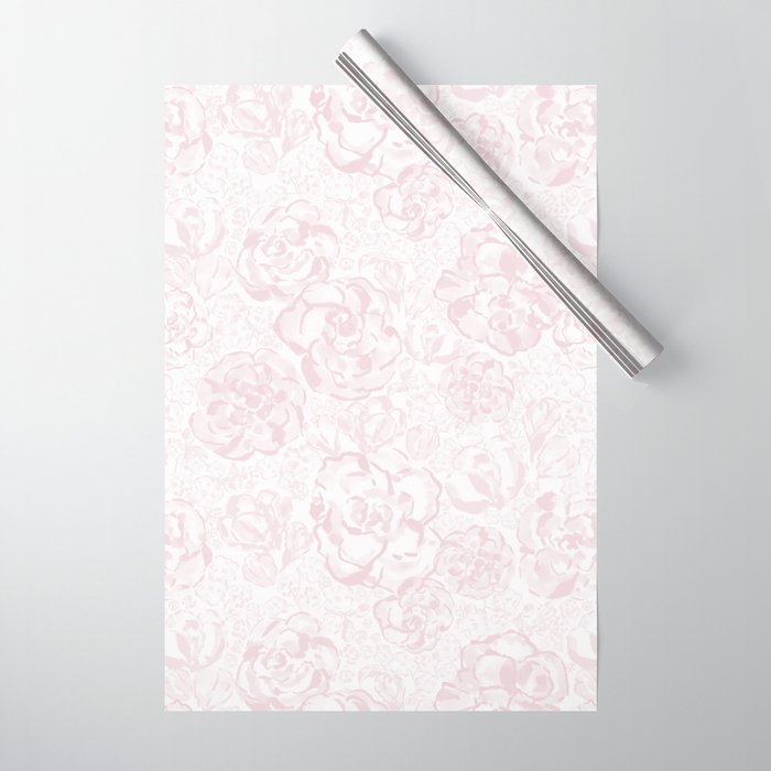Rose garden floral watercolor - baby pink pattern Wrapping Paper Gallery Image 1
