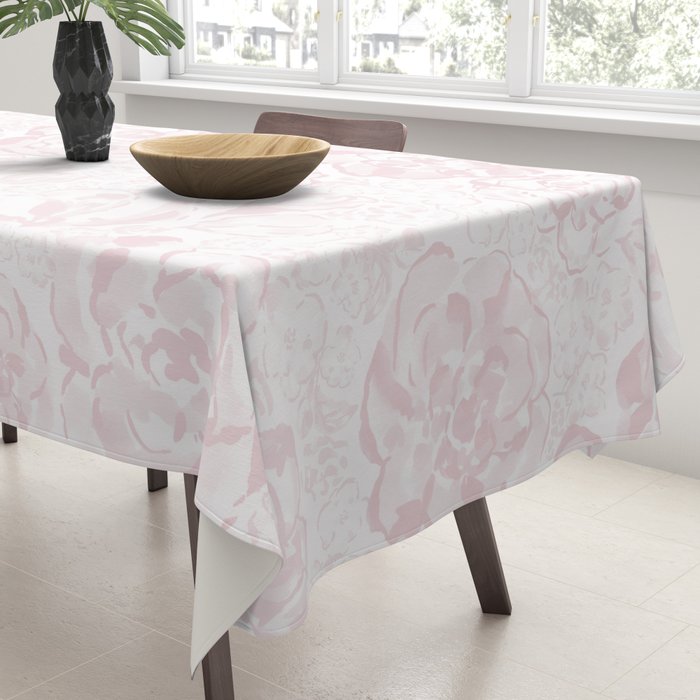 Rose garden floral watercolor - baby pink pattern Tablecloth Gallery Image 3