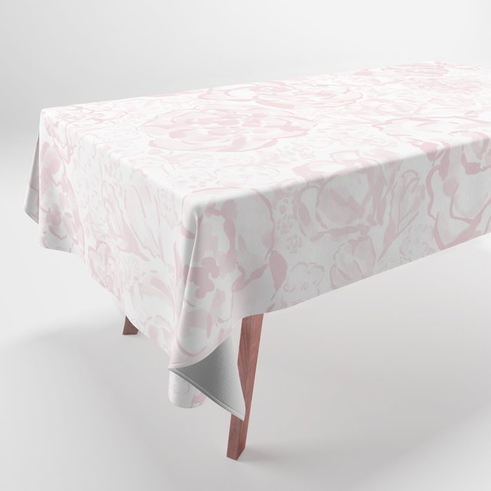 Rose garden floral watercolor - baby pink pattern Tablecloth Gallery Image 1