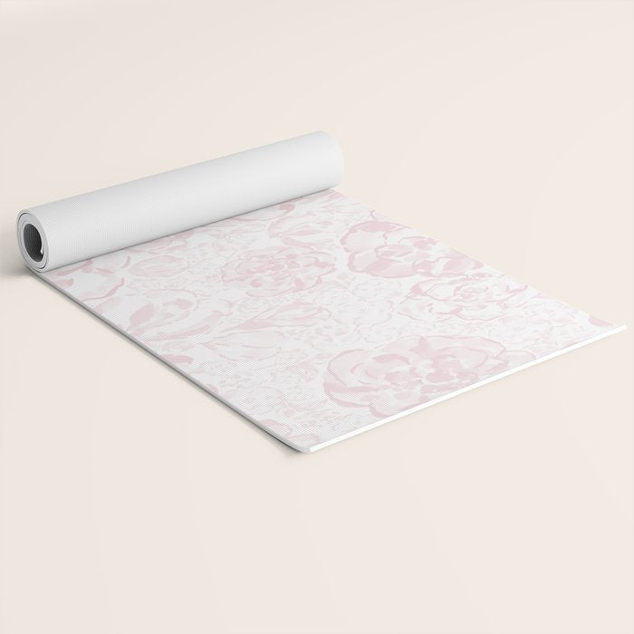 Rose garden floral watercolor - baby pink pattern Yoga Mat Gallery Image 2