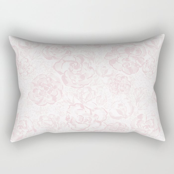 Rose garden floral watercolor - baby pink pattern Rectangular Pillow Gallery Image 1
