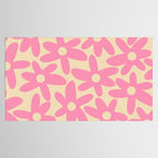 Pink Daisy Time Cute Contemporary Retro Floral Pattern Tablecloth Gallery Image 2