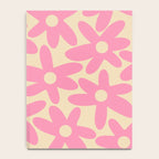 Pink Daisy Time Cute Contemporary Retro Floral Pattern Notebook Gallery Image 4