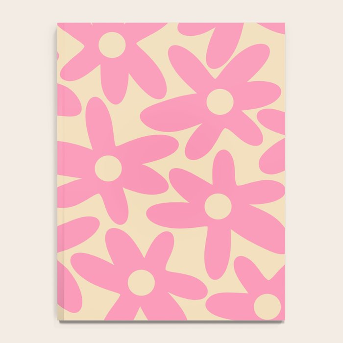 Pink Daisy Time Cute Contemporary Retro Floral Pattern Notebook Gallery Image 4