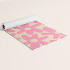 Pink Daisy Time Cute Contemporary Retro Floral Pattern Yoga Mat Gallery Image 2