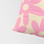 Pink Daisy Time Cute Contemporary Retro Floral Pattern Pillow Sham Gallery Image 4