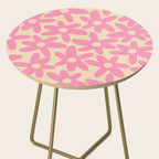 Pink Daisy Time Cute Contemporary Retro Floral Pattern Side Table Gallery Image 2