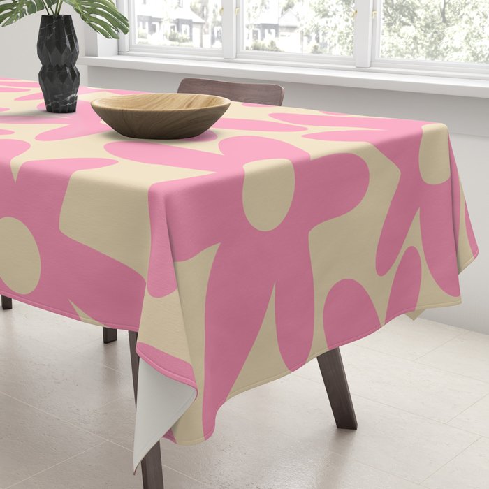Pink Daisy Time Cute Contemporary Retro Floral Pattern Tablecloth Gallery Image 3