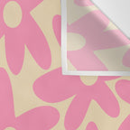 Pink Daisy Time Cute Contemporary Retro Floral Pattern Wall Tapestry Gallery Image 3