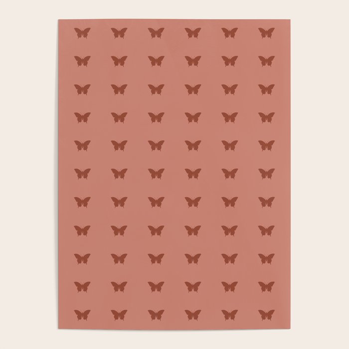 Butterfly Pattern - Red Poster Gallery Image 4