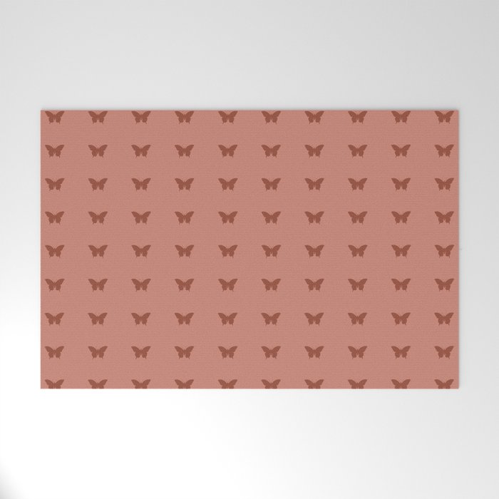 Butterfly Pattern - Red Welcome Mat Gallery Image 1