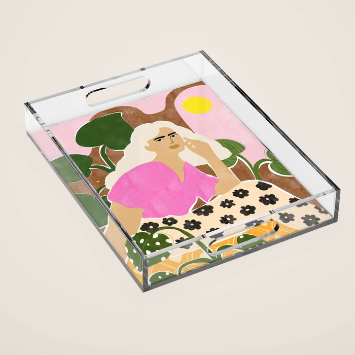 Spending time with my plants Acrylic Tray Gallery Image 1