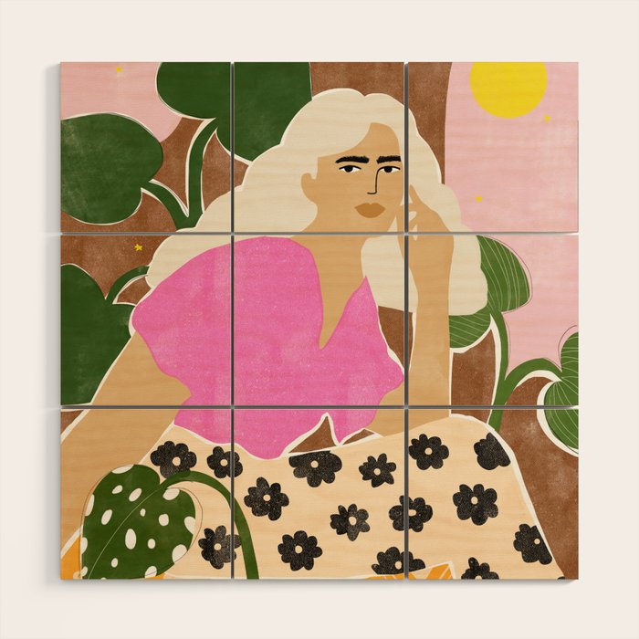 Spending time with my plants Wood Wall Art Gallery Image 1