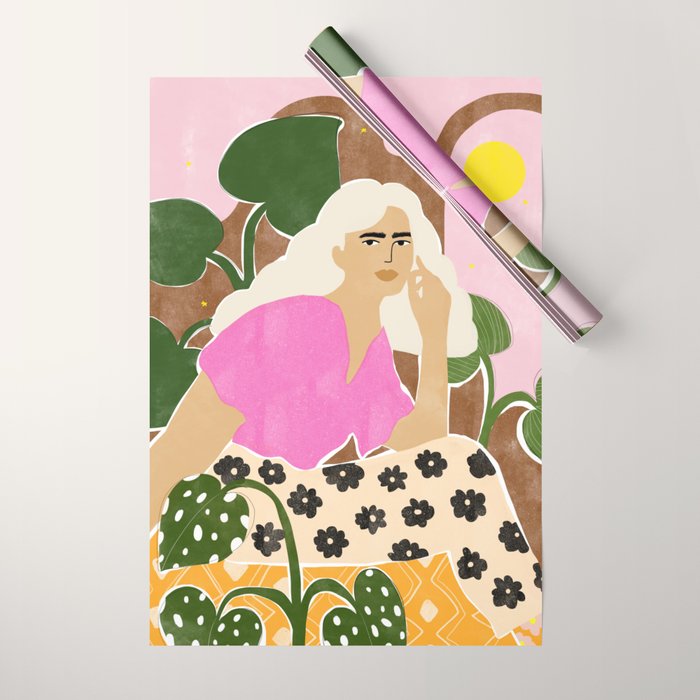 Spending time with my plants Wrapping Paper Gallery Image 1