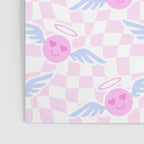 Pink love heart face checkered pattern Poster Gallery Image 3