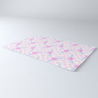 Pink love heart face checkered pattern Rug Gallery Image 3