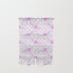 Pink love heart face checkered pattern Wall Hanging Gallery Image 1