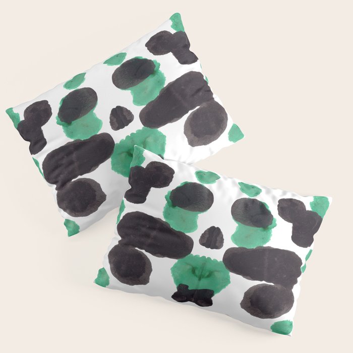 Green & Black Ink Blot Diagram Pillow Sham Gallery Image 3