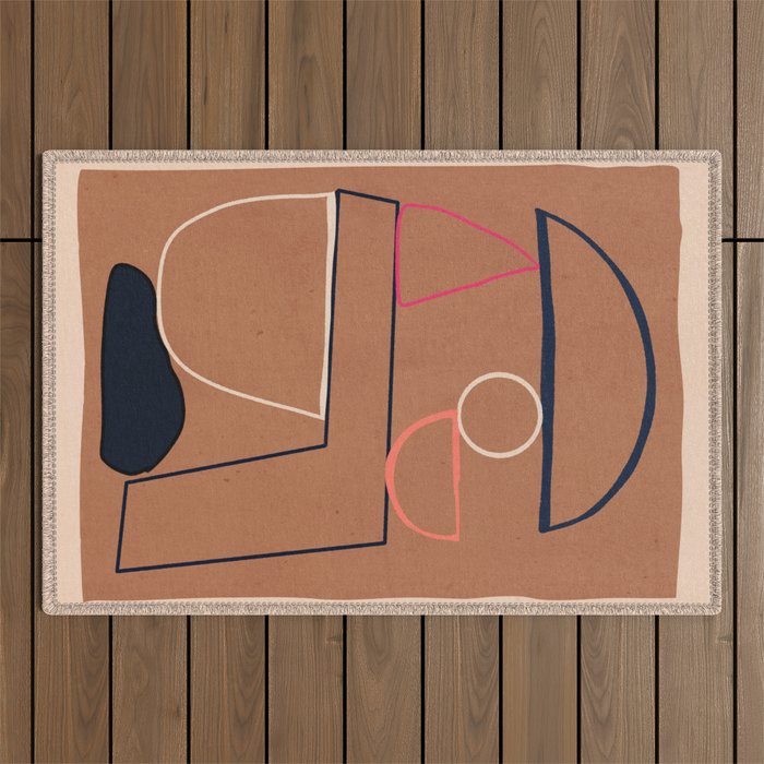Modern Abstract Minimal Shapes 62 Outdoor Rug Gallery Image 1
