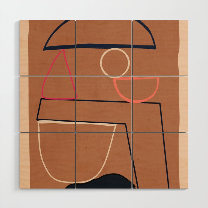Modern Abstract Minimal Shapes 62 Wood Wall Art Gallery Image 1