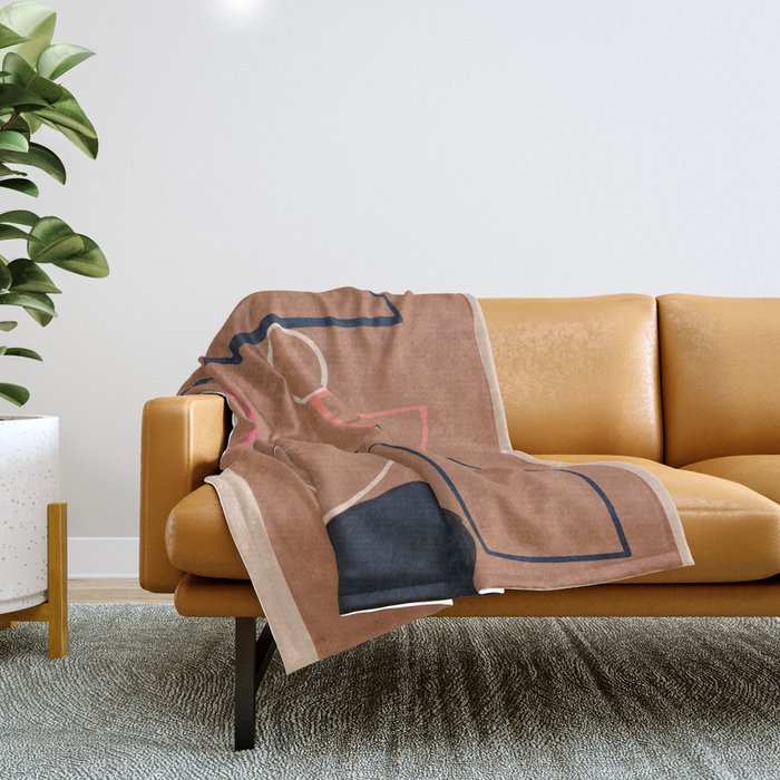 Modern Abstract Minimal Shapes 62 Throw Blanket Gallery Image 1
