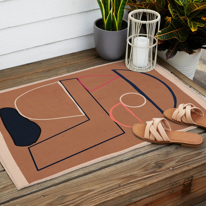 Modern Abstract Minimal Shapes 62 Outdoor Rug Gallery Image 2